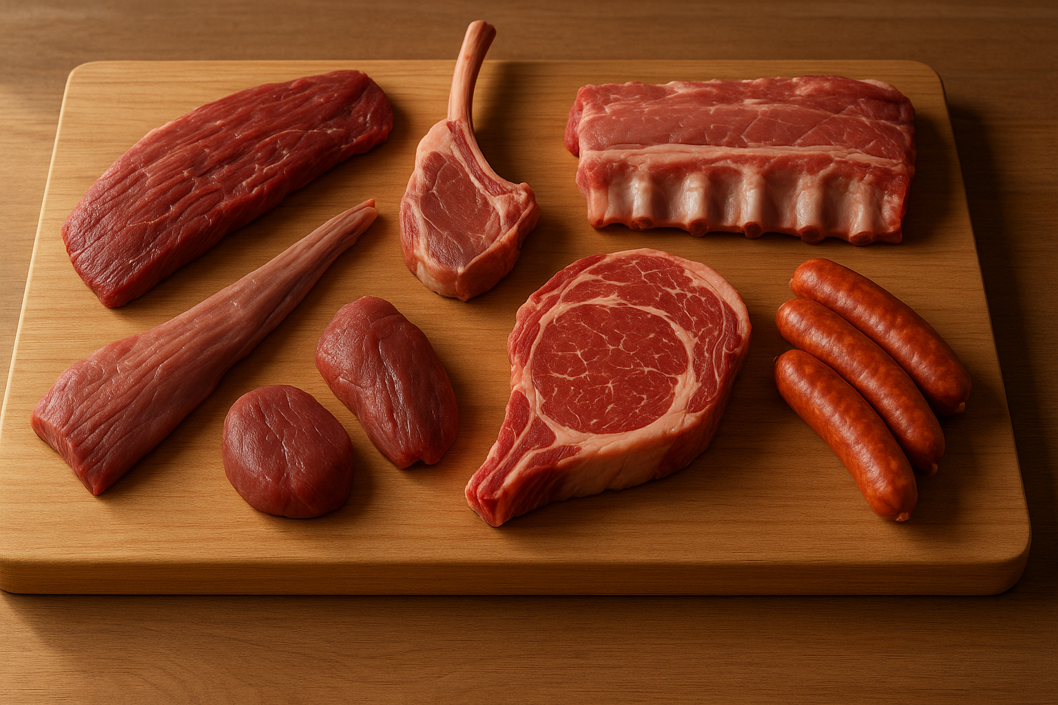 Tabla de cortes premium - Variedad de carnes frescas Tres Raíces